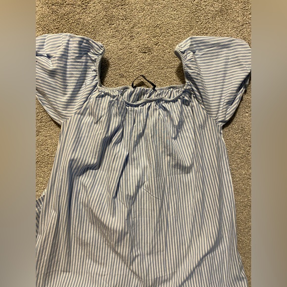 Cute Zara dress. French stripe. On or off the shoulder. - Picture 3 of 3